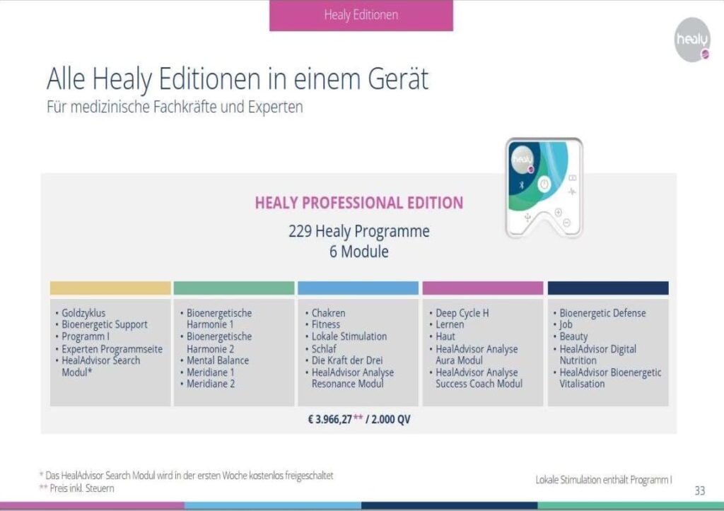 Alle Healy Editionen Healy Professional - Gesundheitsparadies