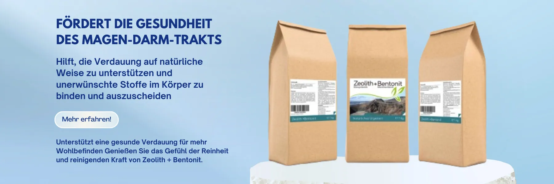 Natürliche Verdauungsunterstützung mit Zeolith + Bentonit