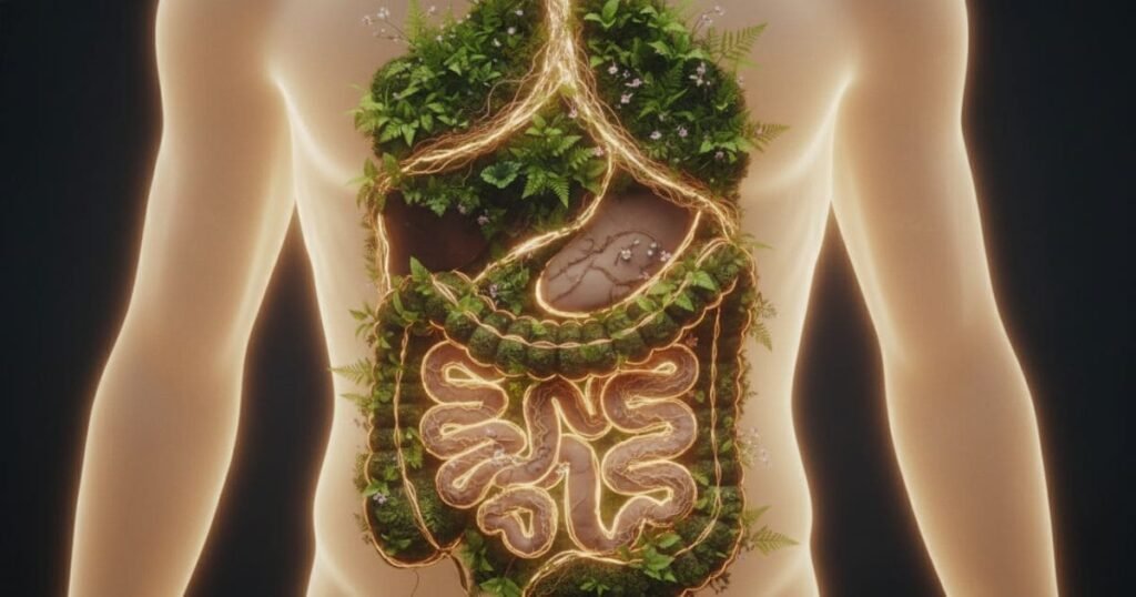 Symbolische Darstellung eines gesunden Darms als Teil des inneren Gleichgewichts