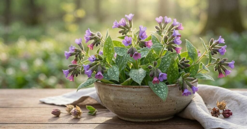 Lungenkraut mit violett-rosa Blüten – natürliche Darstellung für einen Gesundheitsratgeber zu Lungenkraut Nebenwirkungen