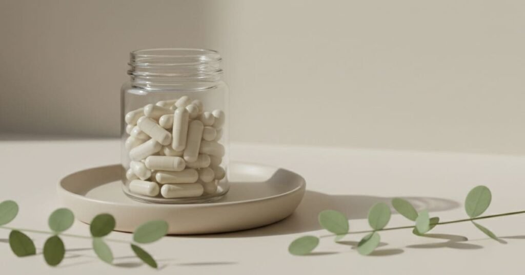 Magnesium Kapseln in minimalistischer Darstellung, symbolisch für gut verträgliche Magnesiumformen