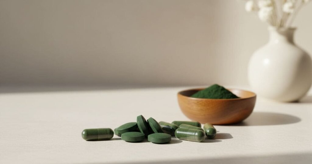 Spirulina Tabletten, Kapseln und Pulver als unterschiedliche Darreichungsformen