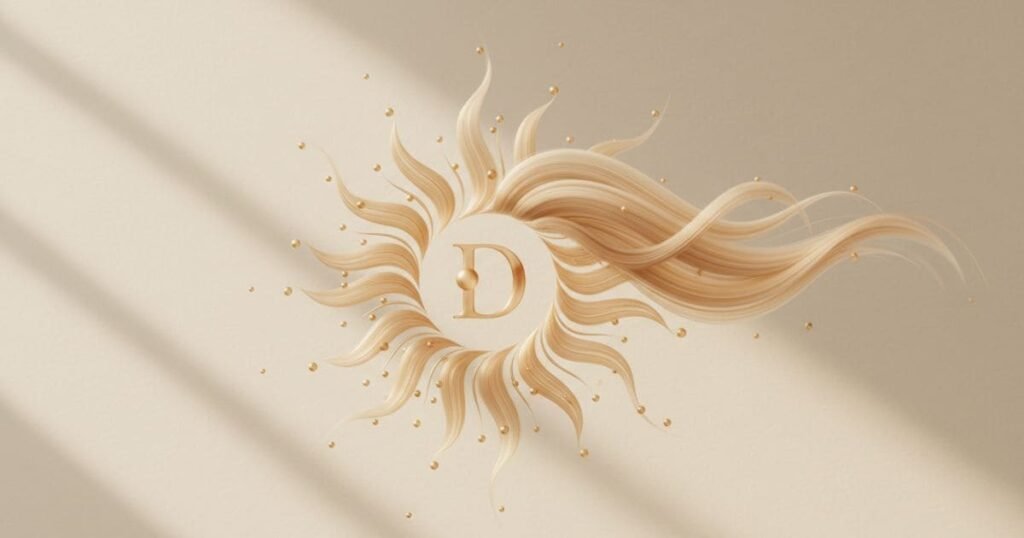 Symbolische Darstellung zum Zusammenhang von Vitamin D und Haarbild